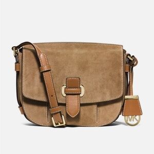 MICHAEL KORS Romy Medium Suede Leather Crossbody.